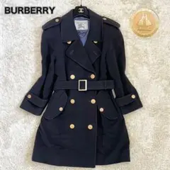 【美品✨】BURBERRY カシミヤ混 ダブル ベルテットコート 金ボタン