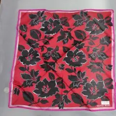 ハナエモリ　HANAEMORI 花柄ハンカチ 赤　レッド