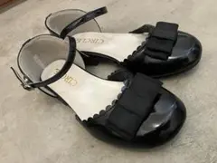 CRICLE 黒 リボン付き フォーマルシューズ　18cm