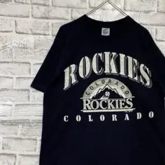 USA製90sヴィンテージTシャツ！シングルステッチ　ネイビーMLB古着L72