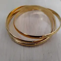 ゴールド バングル 3連