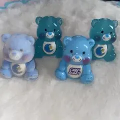 ケアベア　ビーズ青系4個セット