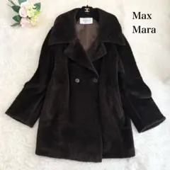 MaxMara 白タグ テディベア アルパカコート ダブルボタン ブラウン 42
