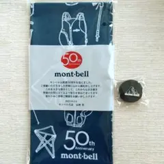 新品　モンベル　mont-bell 50周年　バンダナ　手拭い　バッジ　2点
