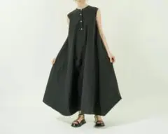 YONFA ノースリーブシャツワンピース ブラック Mサイズ【美品】