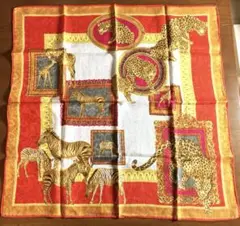 VERSACE ジャンニヴェルサーチ アニマル柄 ヒョウ 大判ハンカチ
