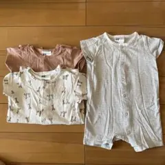 H&M 半袖ロンパースセット 3点　4-6m 68cm