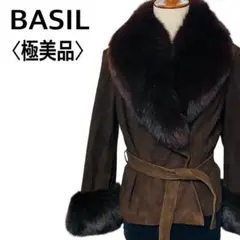 【極美品】Basil スウェード リアルファーカラージャケット