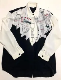 ❤️① レトロ 刺繍　白　黒　ヴィンテージ ブラウス