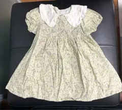 【新品未使用】mamaraku ワンピース　花柄　襟　95