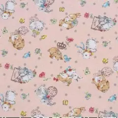 キャンパス　うさぎ　布 ピンク 30cm ラビット　布　生地