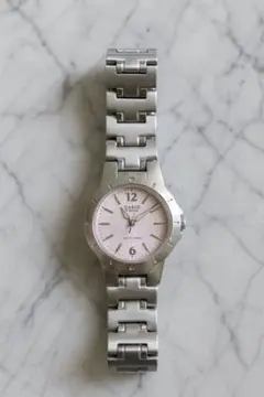 CASIO レディース アナログ腕時計　ピンク文字盤