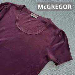 美品【McGREGOR】秋先取り バーガンディ小豆色 半袖Tシャツ カットソーM
