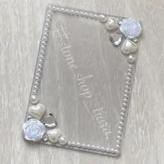 B8【薔薇＊ハート＊ビジュー＊パール】硬質ケース♡デコ♡クリア・ホワイト系