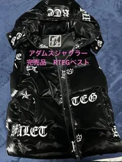 アダムスジャグラー　ブラックダウンベスト Mサイズ フード付き アダムスジャグラー ダウンベスト即完売品