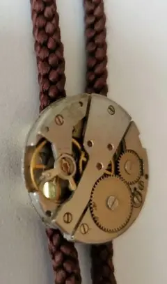 時計ムーブメントデザインのループタイ 未使用（管理182）