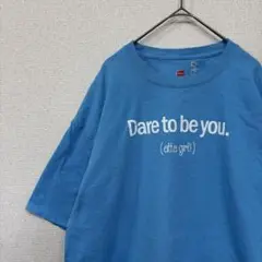 ヘインズ　tシャツ プリント　ライトブルー　アメリカ古着　 XL 2140