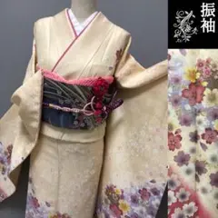 特価価格❣️【絢爛雅桜⭐️本振袖】ピーチ×ピンク 薄卵色