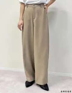 【新品タグ付き】リエディ　カーブパンツ　ワイド　グレージュ　XL