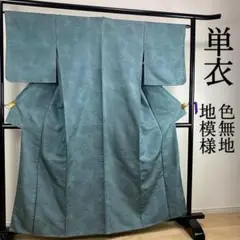 ZY205 単衣 色無地 地紋 地模様 正絹 紋無し 広衿 優品