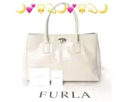 ❤️FURLA フルラ 型押しレザー トートバッグ アイボリー ❤️ハンドバッグ