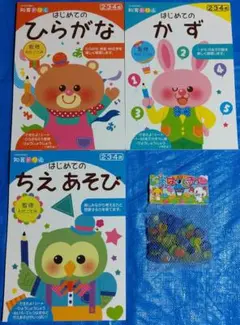 【新品】知育ドリル3冊おはじき付き