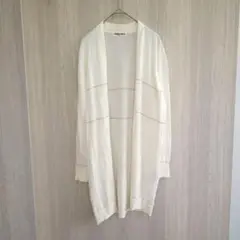 ジョルジュレッシュ シルク 麻 カーディガン ロングカーディガン ホワイト S
