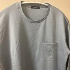 ライトブルー 長袖カットソー ポケット付き