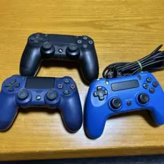 PS4 コントローラー 黒 青 USBケーブル付き