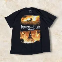 【Attack on Titan 進撃の巨人Tシャツアニメ 黒 XL】