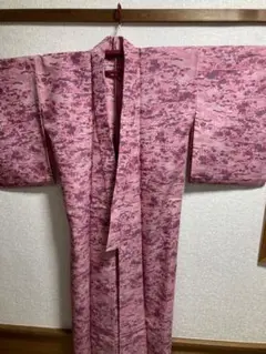 桃紫 単 着物 156/68 裄長め