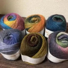 グラデーションウールヤーン6色セット