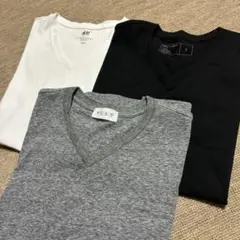 H&M GU PLST VネックTシャツ 3色セット S