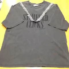【毎日値引き！】LEPSIM フリンジ付きグレーTシャツ