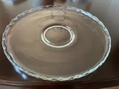 透明ガラス リム付き平皿
