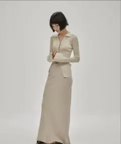 ベージュ ロングスカート