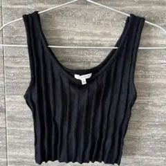 海外古着 レディースタンクトップ ビスチェ 美品 黒ブラック S baevely