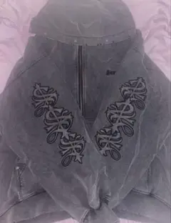 Supplier Studs Cross Patch Zip Hoodie