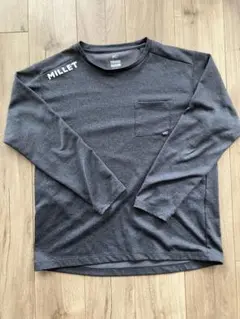 MILLET ミレーグレー 長袖Tシャツ ポケット付き　XL