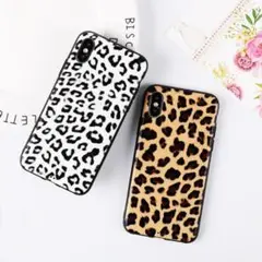 iPhoneXRケース 可愛い豹柄 ブラウン茶色