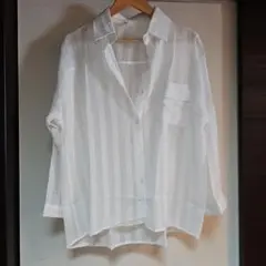 UVカット シアーシャツ XL ゆったりサイズ 長袖シャツ 冷房対策