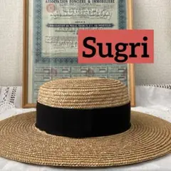sugri スグリ　ストローハット　麦わら帽子　58cm sugri スグリ コーサイ麦 キャノチエ