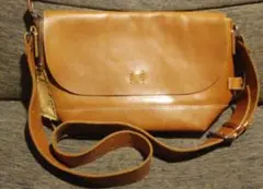 美品◎ MANO FECE ブラウンレザー ショルダーバッグ　h1203