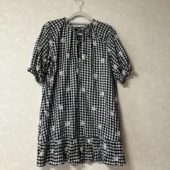 美品　ZARA ギンガムチェック 半袖ワンピース S