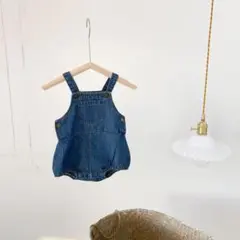 【新品】デニムサロペットロンパース