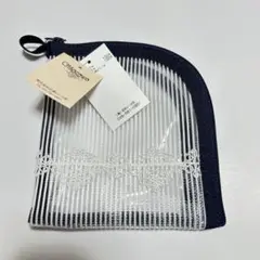 近沢レース　マスクケース★未使用　ネイビー　ホワイト　CHIKAZAWA