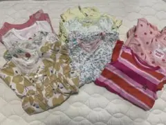 カラフルなロンパース・カバーオールセット　50-60サイズ 0-3ヶ月