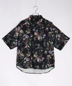 花柄 柄シャツ　半袖シャツ 黒　WESTSEA