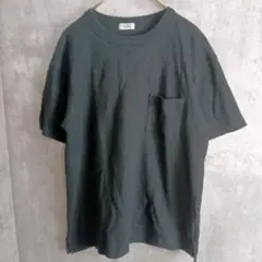 【バックナンバー】黒のワッフル生地Tシャツ　シンプル　XL　着丈62