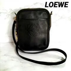 ロエベ LOEWE アナグラム ショルダーバッグ カーフレザー ブラック